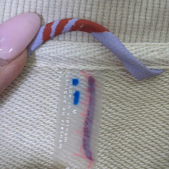 Free People Movement Cream and Red Utility Jacket with Stand-Up Collar - Picture 8 of 11